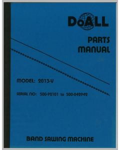 DoALL Part 228873 | Parts Manual Model: 2013-V