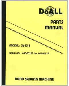 DoALL Part 228874 | Parts Manual Model: 3613-1