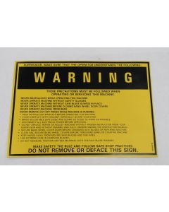 DoALL part 404478 | Escutcheon warning plate